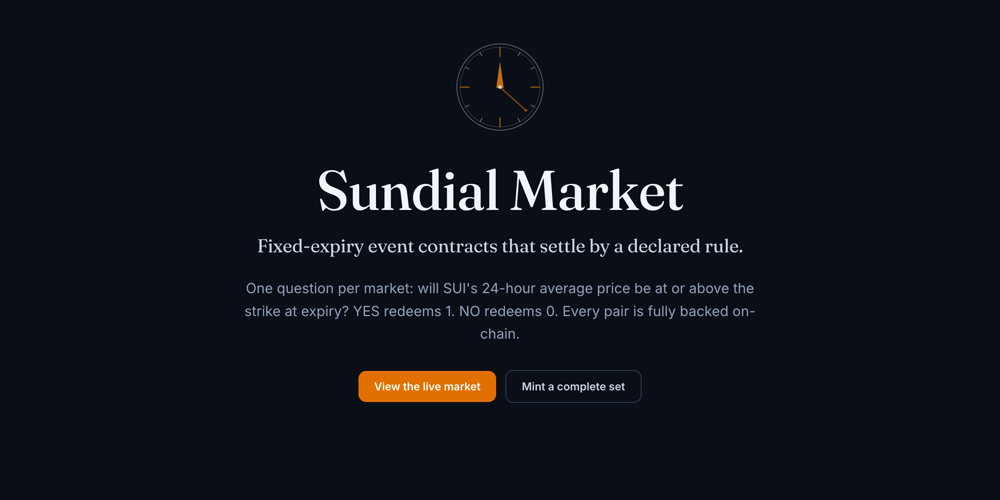 A different market shape entirely — fully-collateralized event contracts that settle by a declared, published rule